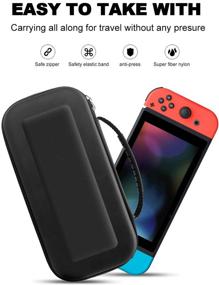 img 1 attached to BOOGIIO Nintendo Switch Carrying Case - Travel Box with 10 Game Card Holders & Accessories Pouch [Black]