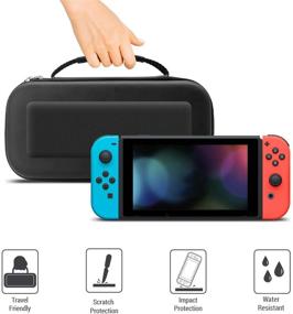img 3 attached to BOOGIIO Nintendo Switch Carrying Case - Travel Box with 10 Game Card Holders & Accessories Pouch [Black]