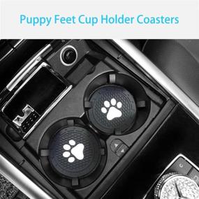 img 3 attached to 🐾 BukNikis Silicone Anti-Slip Dog Paw Car Coaster 2.75 inch - Universal Pack of 2, Ideal Cup Holder Coasters for Car Interior Accessories