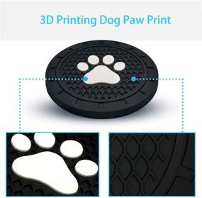 img 2 attached to 🐾 BukNikis Silicone Anti-Slip Dog Paw Car Coaster 2.75 inch - Universal Pack of 2, Ideal Cup Holder Coasters for Car Interior Accessories
