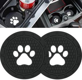 img 4 attached to 🐾 BukNikis Silicone Anti-Slip Dog Paw Car Coaster 2.75 inch - Universal Pack of 2, Ideal Cup Holder Coasters for Car Interior Accessories