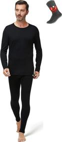 img 4 attached to 🧣 Premium Merino Wool Men's John Set Thermal Underwear Base Layer for Natural Comfort and Insulation