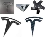 🚗 enhance your tesla model 3 with a custom cut carbon fiber black logo decal wrap logo