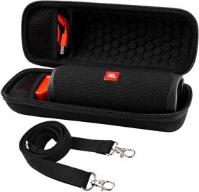 img 4 attached to 🔒 Премиум чехол черного цвета для беспроводного динамика JBL FLIP 5 - совместим с FLIP 4 и USB-кабелем, хранение для путешествий - водонепроницаемая защита из прочного материала.