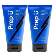 🧼 prep u activated charcoal scrub: all-natural exfoliating scrub for teen, men, and athletes - targets blemishes and back acne (5 fl oz, 2 pack) logo