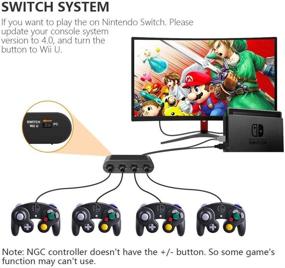 img 1 attached to CLOUDREAM Gamecube Controller Adapter for Super Smash Bros Switch, Wii U, Switch, and PC. Turbo and Vibration Support. No Lag & Driver-Free Gamecube Adapter