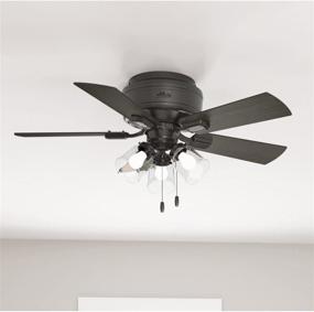 img 2 attached to 🔨 Hunter Crestfield 42" Low Profile Ceiling Fan with LED Light - Noble Bronze Finish and Pull Chain Control