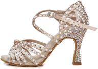 👠 stylish aoqunfs rhinestones ballroom dance shoes for women: latin salsa practice and performance логотип