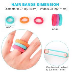 img 2 attached to 👧 120PCS Baby Hair Ties: Cotton Toddler Hair Bands for Girls and Kids - Seamless, Elastic Ponytail Holders (1 Inch Diameter, Assorted Colors) by Nspring