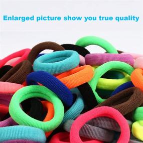 img 3 attached to 👧 120PCS Baby Hair Ties: Cotton Toddler Hair Bands for Girls and Kids - Seamless, Elastic Ponytail Holders (1 Inch Diameter, Assorted Colors) by Nspring