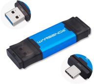 💾 wansenda тип c usb 3.0/3.1 фото-палка: высокой емкости usb c флеш-накопитель для android, пк, планшета, mac (256 гб, синий) логотип