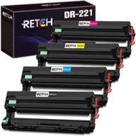 retch compatible drum unit dr221cl replacement for brother dr221 dr-221cl printer - hl-3180cdw hl-3140cw hl-3170cdw mfc-9130cw mfc-9330cdw mfc-9340cdw - black cyan magenta yellow logo