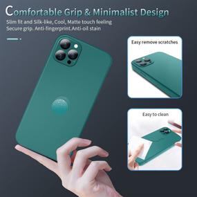 img 2 attached to 📱 Green Matte Slim Hard Case for iPhone 12 Pro Max with Magnetic Magsafe & Hybrid Frosted Glass Protector – Thin, Shockproof, Bumper Anti-Scratch Heavy Duty Case for iPhone 12 Pro Max