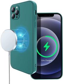 img 4 attached to 📱 Green Matte Slim Hard Case for iPhone 12 Pro Max with Magnetic Magsafe & Hybrid Frosted Glass Protector – Thin, Shockproof, Bumper Anti-Scratch Heavy Duty Case for iPhone 12 Pro Max