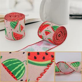 img 3 attached to 🍉 Colorful Watermelon Grosgrain Ribbon - Pack of 6, 5 Yards Each - Perfect for Decorations!