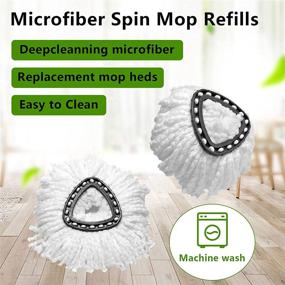 img 3 attached to 🧹 Ximoon 4 Pack-Microfiber Spin Mop Head Refills - Easy Wring Replacement Pads