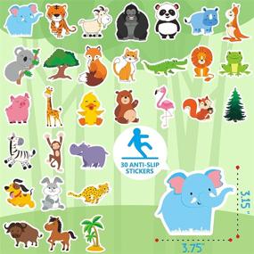 img 3 attached to 🛁 Hebayy 30 Non Slip Bathtub Stickers - Jungle Animals Design | Waterproof & Anti Skid with Premium Scraper