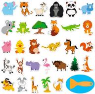 🛁 hebayy 30 non slip bathtub stickers - jungle animals design | waterproof & anti skid with premium scraper logo