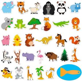 img 4 attached to 🛁 Hebayy 30 Non Slip Bathtub Stickers - Jungle Animals Design | Waterproof & Anti Skid with Premium Scraper