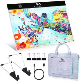 img 4 attached to 🎨 PP OPOUNT B4 LED Light Pad Set - Adjustable Brightness Light Box for Diamond Painting with Felt Handbag and Stand Holder - Ideal for DIY Art Craft, Diamond Painting, Sketching