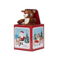 🎅 классический джек-в-коробке с рудольфом красноносым оленьем: веселый сюрприз для детей и коллекционеров! логотип