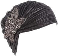 🎩 glamorous chuangli women's 20s gatsby turban hat: elegant ruffle glitter pleated head wraps for ultimate style and comfort logo