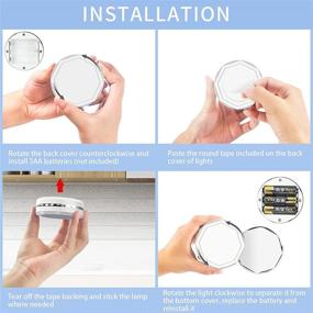 img 1 attached to 🔦 Wireless LED Puck Lights with Remote Control - Starxing Puck Lights, Battery Operated - Dimmable Closet Light, LED Under Cabinet Lighting (Warm White, 6 Pack)