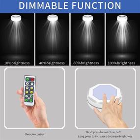 img 3 attached to 🔦 Wireless LED Puck Lights with Remote Control - Starxing Puck Lights, Battery Operated - Dimmable Closet Light, LED Under Cabinet Lighting (Warm White, 6 Pack)