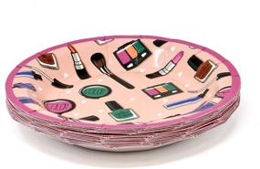 img 2 attached to 💅 Complete Spa Makeup Party Supplies Set: 24 Paper Plates, 24 Cups, 50 Lunch Napkins - Ideal for Little Girls, Teens, Manicure Parlor, Makeup Salon - Disposable Birthday Dinnerware Decor