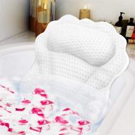 рувинс эргономичная роскошная ванночная подушка: идеальная поддержка головы, шеи, плеч и спины для расслабляющего спа-опыта в вашей ванне, горячем джакузи или спа-ванне. логотип