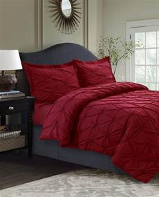 img 1 attached to Sydney Microfiber Duvet Cover Set in Deep Red - King Size (110 GSM) by Tribeca Living