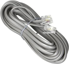 img 1 attached to 📞 TeleDirect Premium Silver Satin 4 Conductor Telephone Line Cord - Heavy Duty, 14-ft