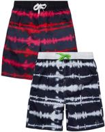 🩳 big chill boys' swim trunks - 2 pack - upf 50+ quick dry board shorts bathing suit logo