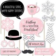 pink winter wonderland snowflake birthday event & party supplies for photobooth props logo