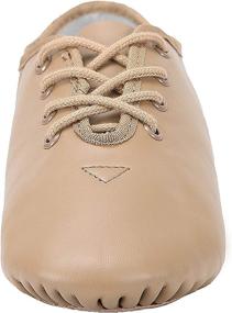 img 3 attached to Unisex Leather Jazz Shoes by Linodes: Lace-Up Dance Shoes for Men and Women