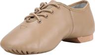 unisex leather jazz shoes by linodes: lace-up dance shoes for men and women логотип