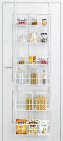 img 4 attached to Qboid SP Over The Door Pantry Organizer Rack - Efficient 6-Shelf Storage Solution with Secure Adhesive Clips and Interlocking Tiers - Versatile and Stable Attachment System for Multiple Uses