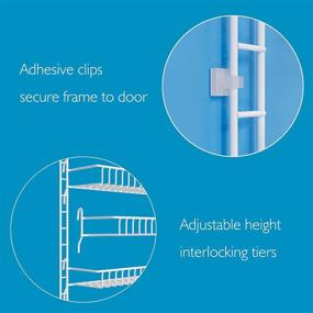 img 1 attached to Qboid SP Over The Door Pantry Organizer Rack - Efficient 6-Shelf Storage Solution with Secure Adhesive Clips and Interlocking Tiers - Versatile and Stable Attachment System for Multiple Uses