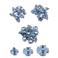 🔩 eowpower 60-piece set of zinc plated tee t-nuts - 1/4"-20 x 7/16", 3/8"-16 x 7/16", 5/16"-18 x 7/16" - includes 20 of each size logo