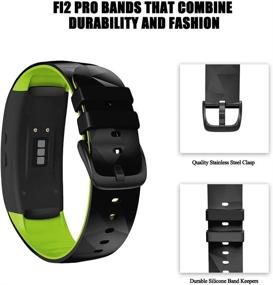 img 1 attached to 🏋️ ANCOOL Gear Fit2 Pro Bands - Soft Silicone Wristbands Sports Straps Replacement for Gear Fit2/ Gear Fit2 Pro Smartwatch (Small, Black/Green)