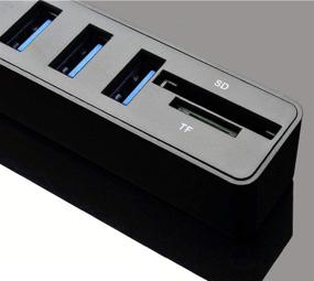 img 3 attached to Cotchear High-Speed USB 2.0 Multi-Port Hub with 6 Ports, TF/SD Card Reader - All in One PC Computer Accessories (Black)