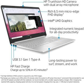 img 2 attached to 💻 HP 15-dy1036nr: 10th Gen Intel Core i5-1035G1, 15.6-Inch FHD Laptop in Natural Silver