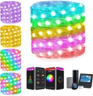 🎵 alexa 16ft 50 led string lights: app-controlled, waterproof, music sync - perfect for xmas bedroom indoor decor with google home and rgb color changing fairy light логотип