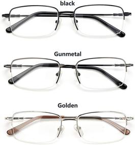 img 3 attached to 👓 Premium Progressive Multifocal Computer Reading Glasses with Blue Light Protection & Memory Metal Frame - Ideal Eyewear for Presbyopic Men