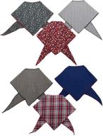 🧣 6 pack pet dog bandanas - trendy triangle bib scarf assortment | various designs - made of 100% cotton логотип