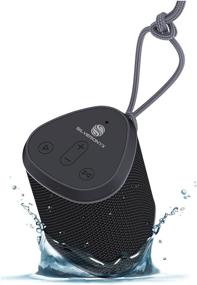 img 4 attached to 🔊 Wireless Waterproof Bluetooth Speaker, SilverOnyx Portable with Crystal Clear Stereo Sound, Subwoofer for Rich Bass, Built-in Mic, IPX6 Rated Speakers, Ideal for Pool, Shower, Home, and Travel - Black