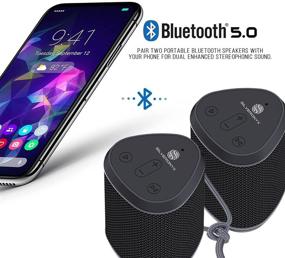 img 2 attached to 🔊 Wireless Waterproof Bluetooth Speaker, SilverOnyx Portable with Crystal Clear Stereo Sound, Subwoofer for Rich Bass, Built-in Mic, IPX6 Rated Speakers, Ideal for Pool, Shower, Home, and Travel - Black