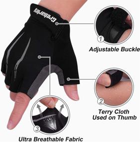 img 4 attached to 🧤 Grebarley Cycling Gloves: Anti-Slip Shock-Absorbing Gel Pad for Men & Women - Lightweight and Breathable Mountain Road Bike & Gym Gloves