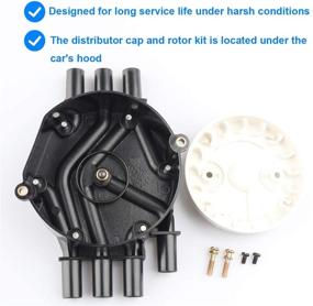 img 2 attached to 🔥 Ignition Distributor Cap and Rotor Kit, Compatible with Chevy GMC 4.3 Vortec - 1996-2005 Astro, 1995-2005 Blazer, 1995-2004 S10, 1999-2006 Silverado, 1995-2001 Jimmy, More | Replace D328A 10452458 D465