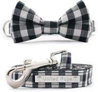 🐾 united pups black gingham plaid collar with bow tie and leash – a contemporary take on modern pups logo